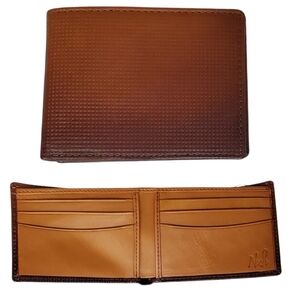NWT Patricia Nash textured leather slim bifold wallet chestnut classic designer